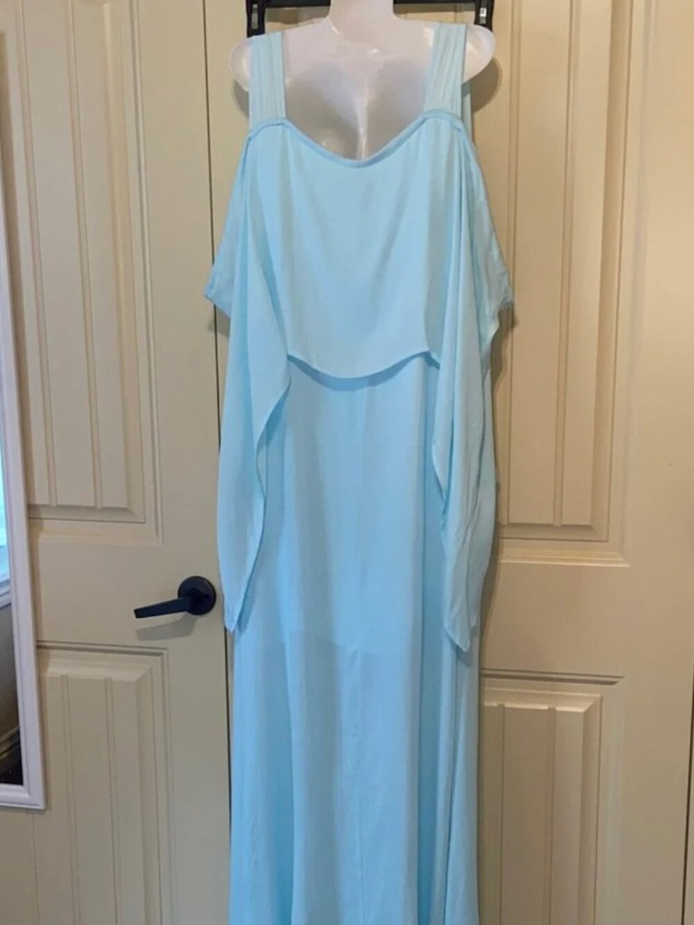 NWT XCVI Aqua Shawl Tassel Accent Maxi - Size L